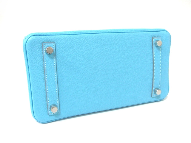 エルメス バーキン25(ヴォーエプソン/セレスト/シルバー/金具)